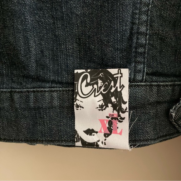 Crest Cropped Denim Jean Jacket | NWT - Picture 7 of 11